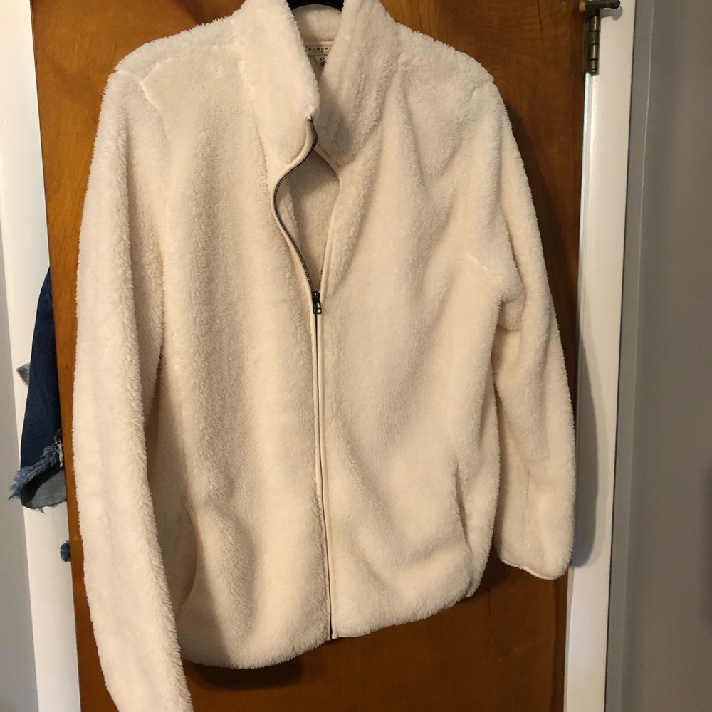 White fuzzy dress jacket